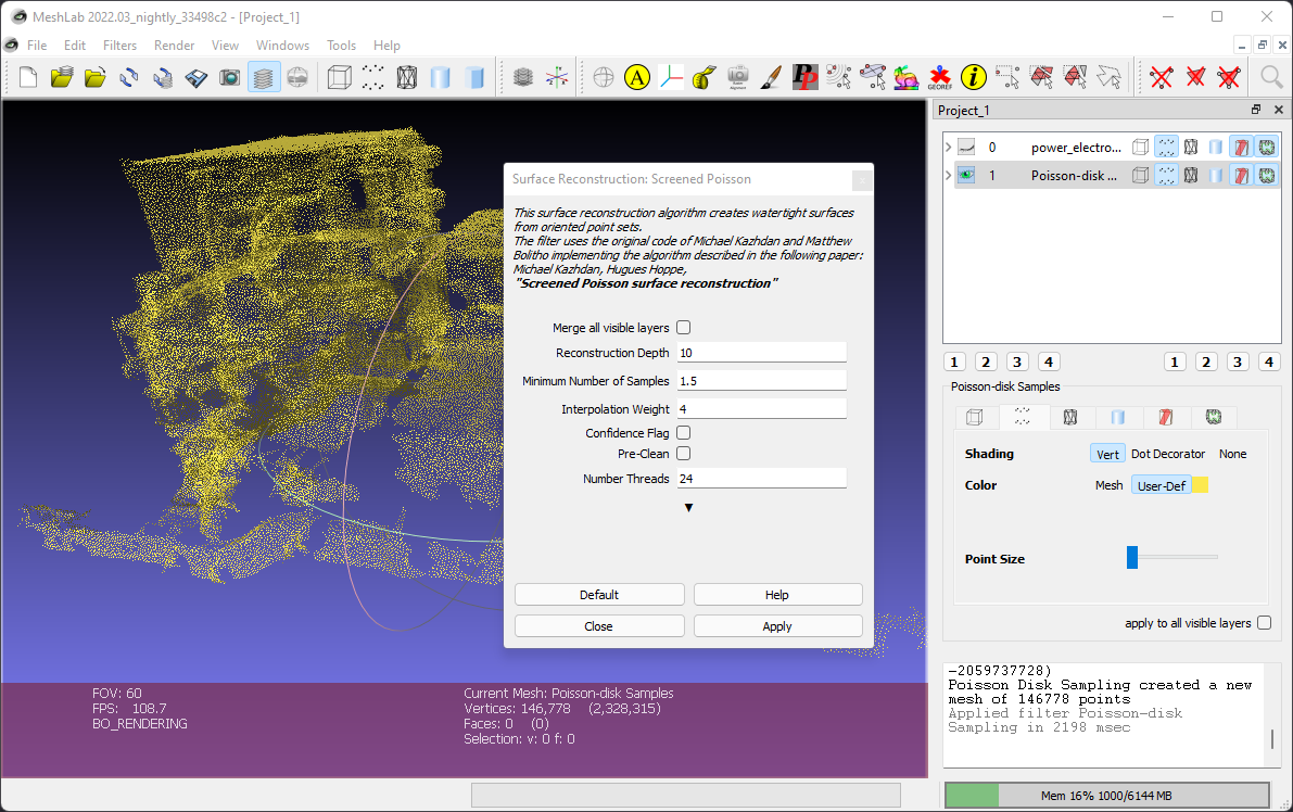 meshlab reconstruction